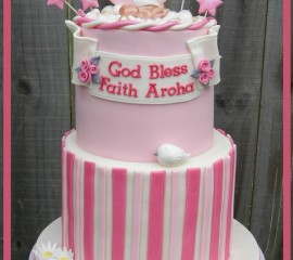 cherub christening cake