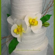 Rustic Orchid Wedding Cake $550
