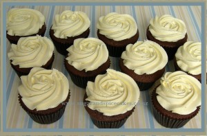 chocolate cupcake with vanilla butter cream